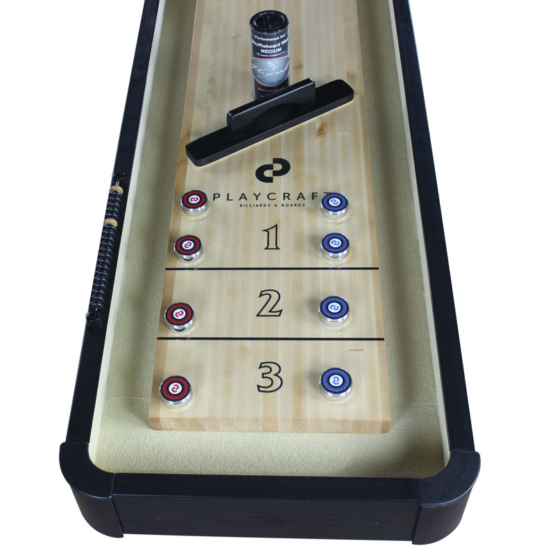 Woodbridge 12' Black Laminate Shuffleboard Table with Accessories