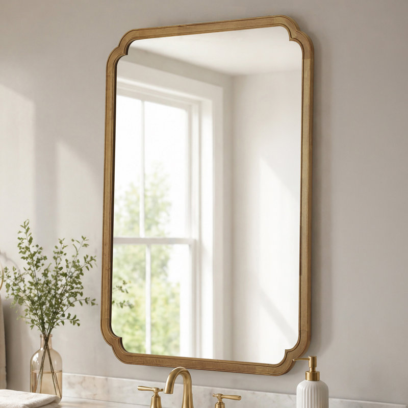 Miroir mural Ali, 48 po x 36 po, 1, Bois naturel