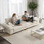 Canapé moderne en nuage avec accoudoirs amovibles extra larges, revêtement en chenille et design capitonné-1667804694
