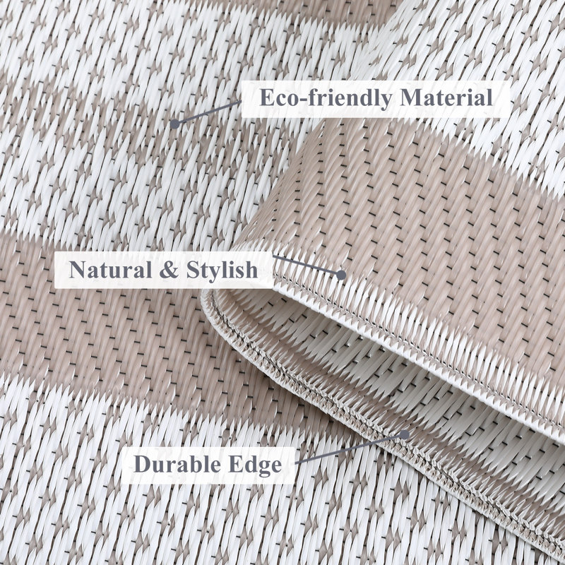 Outdoor Rug Outdoor Plastic Straw Rug Waterproof Patio Furniture Reversible Outdoor Mat Lightweight Throw Carpet for Patio Porch Backyard Camping Picnic RV Pool Deck Beach Trailer