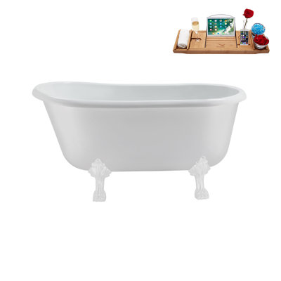 57.5'' x 29.5'' Freestanding Soaking Acrylic Bathtub