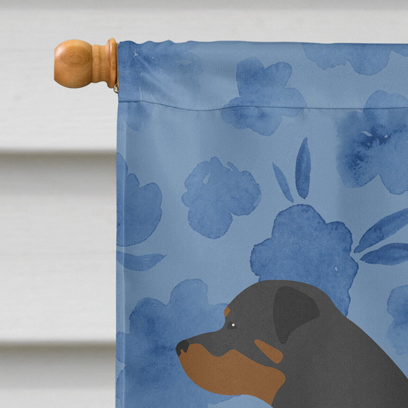 Caniche en polyester à 2 côtés 40 x 28 po standard welcome drapeau maison, Rottweiler