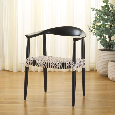 Chaise de salle à manger avec accoudoirs en cuir Kazbah