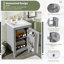 Meuble-lavabo gris de 20 po avec lavabo en céramique, porte à fermeture en douceur, tablette ajustable en forme de U, support de rangement pour porte, armoire autoportante moderne pour les petites salles de bain