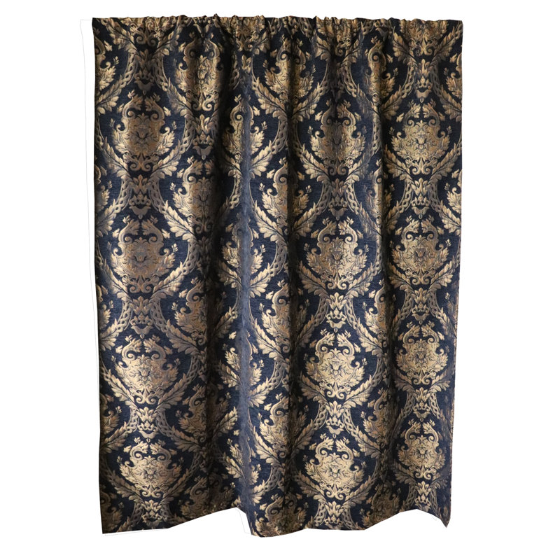 Starri Room Darkening Curtain Single Panel, Gold/Black, 56" W x 120" L