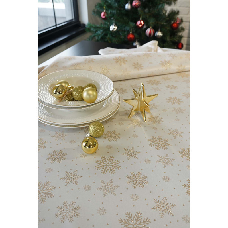 Snowfall Tablecloth, 126" L x 59" W