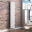 iBathUK Belgravia Vertical Double Slim Flat Panel Radiator Angled Valve-1966166784-1966166788
