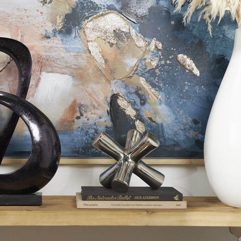Sculpture en aluminium et aluminium Jack, H 7,15 po x l 8,05 po x P 9 po, Argent