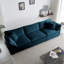 Canapé modulaire en chenille haute bleu avec revêtement confortable réversible et confortable