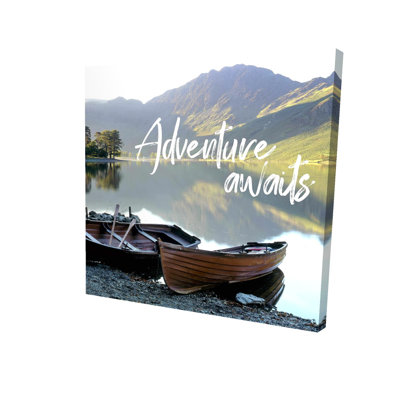«Adventure Awaits» - Art décoratif vert
