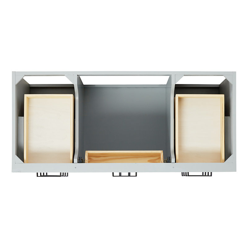 48" Single Bathroom Vanity Base Only, Gray, Matte Black