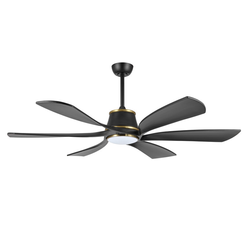 Ventilateur de plafond Hydle 60, Noir / or avec pales noires