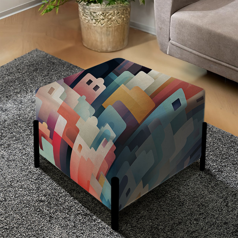 Motif géométrique de couleurs pastel Skylines - repose-pieds carré géométrique