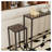 3-Piece Narrow Console Table Set, High-End Edge Wrapped Industrial Entryway Table for Hallway Living Room, Rural Brown Black
