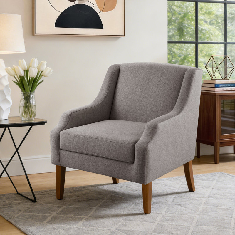  Chaise d'appoint rembourrée Halcott, Gris foncé