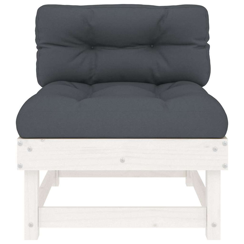 Canapé central vidaXL Bois naturel et gris, Blanc, Anthracite