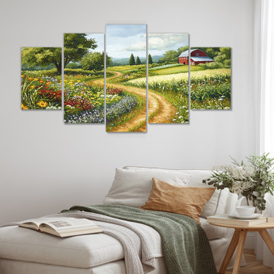 Green And Yellow Landscape Farm Fresh I - Farmhouse Wall Art Print Set