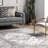 Teo Medallion Machine Washable Area Rug for Living Room Bedroom Dining Room Kitchen, Light Grey/Ivory-1506425270