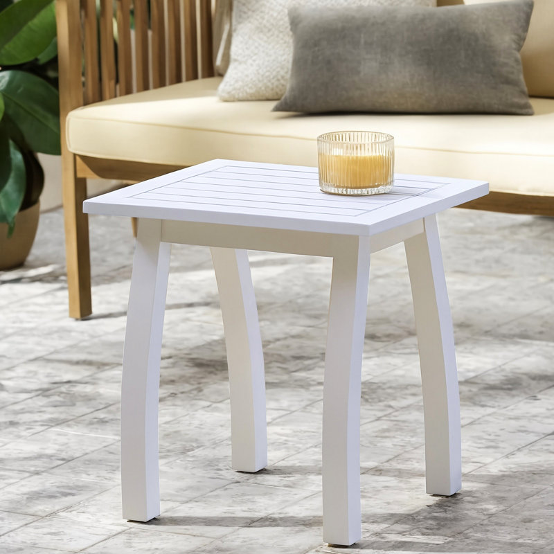 Table d'appoint rectangulaire Wood, Blanc