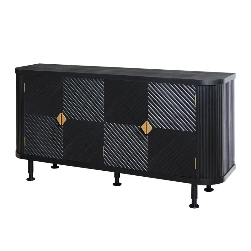 Armoire de rangement décorative, buffet d'appoint avec tablettes réglables, buffet autoportant