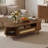 47.2" Mid-century Modern Oval Coffee Table With Rattan Sliding Door, Drawer & Open Storage, Solid Wood Legs-1167030751
