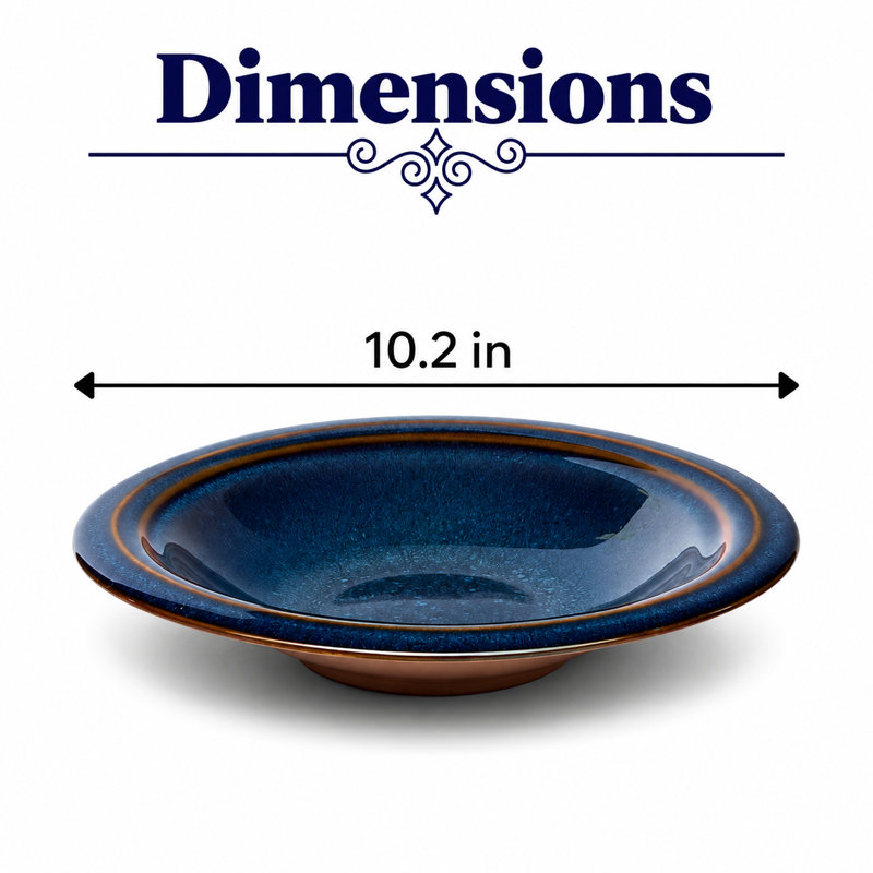 SPLASH DENIM Premium Porcelain Deep Plate, 10.24x10.24x1.8"