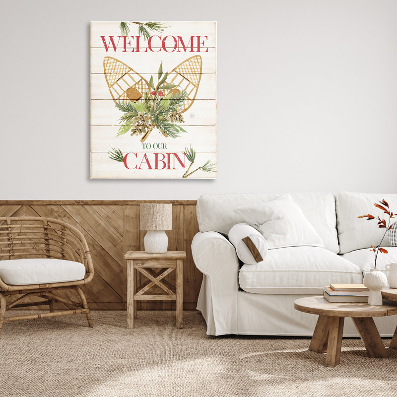 «Rustic Cabin Welcome», toile par Deane Beesley, H 48 po x l 36 po