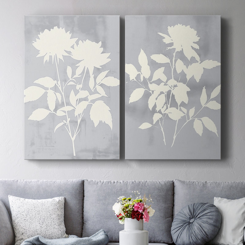 FLORAL Series DL XXXVII-Toile tendue avec châssis de qualité supérieure - prête à être accrochée, H 60 po x l 80 po