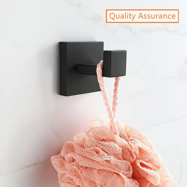 Kimzcn Matte Black Bathroom Towel Hooks SUS 304 Stainless Steel Coat Hook Round Clothes Wall