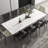 Goras 94.4 " Extendable Rectangular Stone Top with Stainless Steel Base Dining Table-922574663