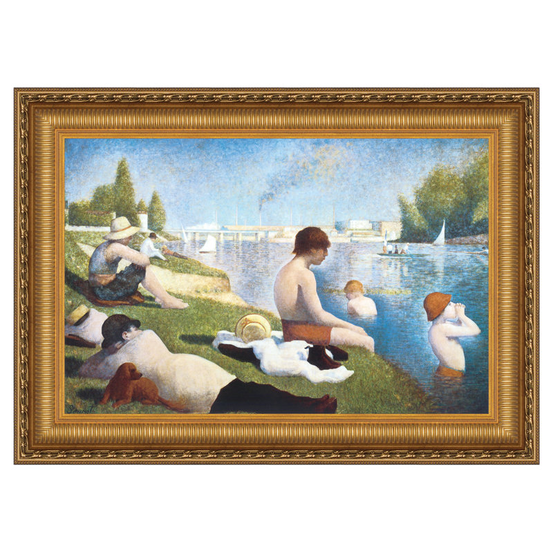 «Bathing at Asnieres», 1883, reproduction d'art sur toile encadrée, H 24,25 po x l 34,25 po x P 1,875 po