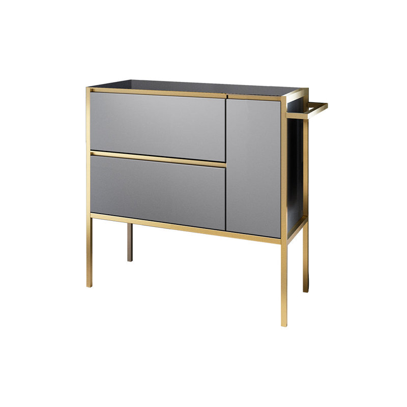Wethington 23" Single Bathroom Vanity, Gray/Gold, 31.34" W