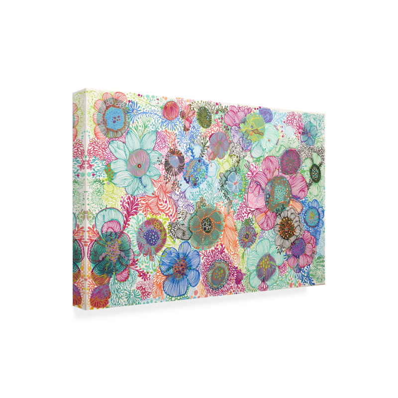 Art mural sur toile tendue - Noemi Ibarz «Florals» pour décoration de salon, de chambre à coucher ou de bureau - 16 x 24