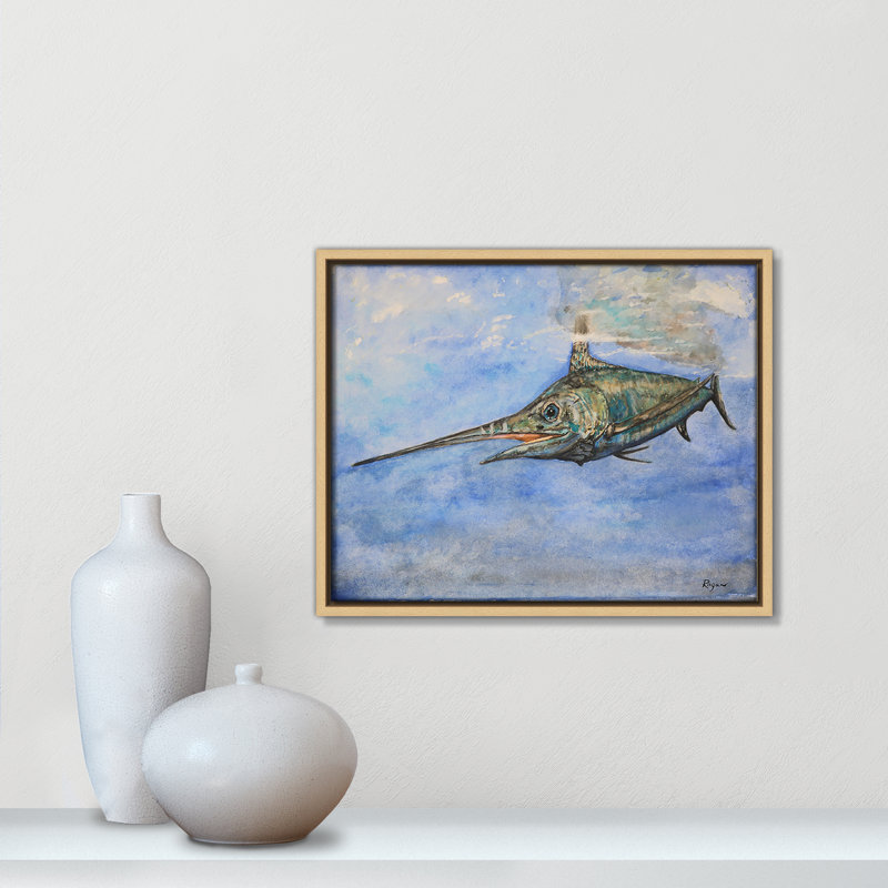 Impression Marlin par Mike Ragan pour , Naturel, H 12,5 po x l 15,5 po