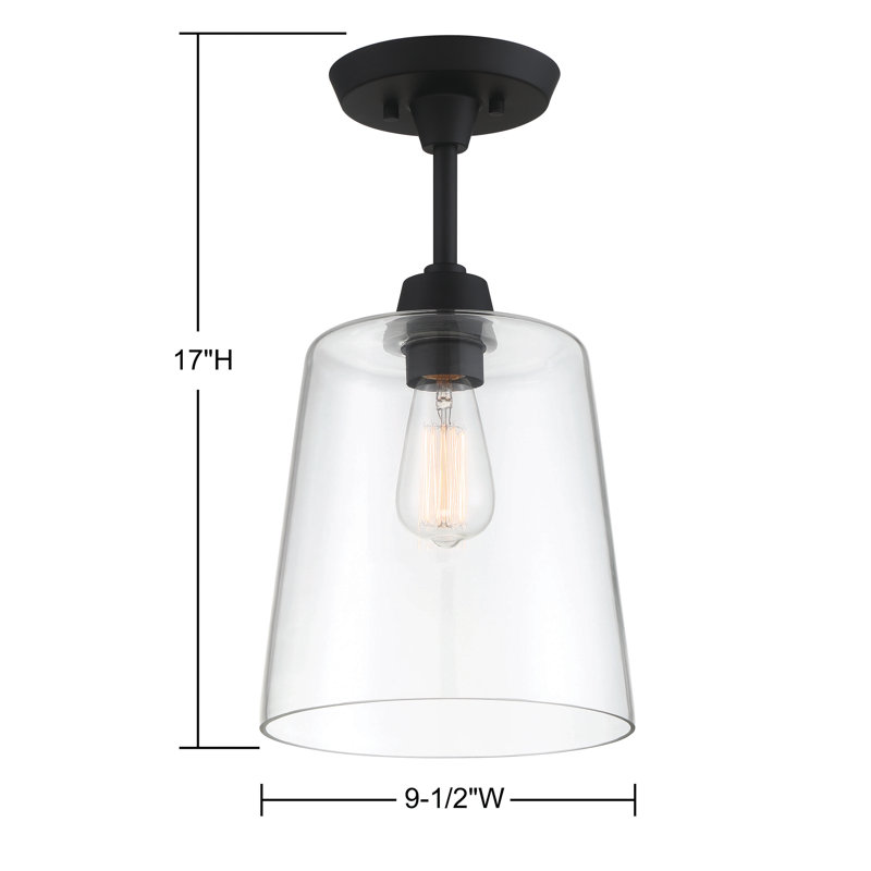 Plafonnier semi-encastré 1 lumière 10 po Rosey