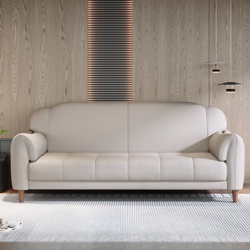 Straight Retro-Style Couch, Burlywood, White