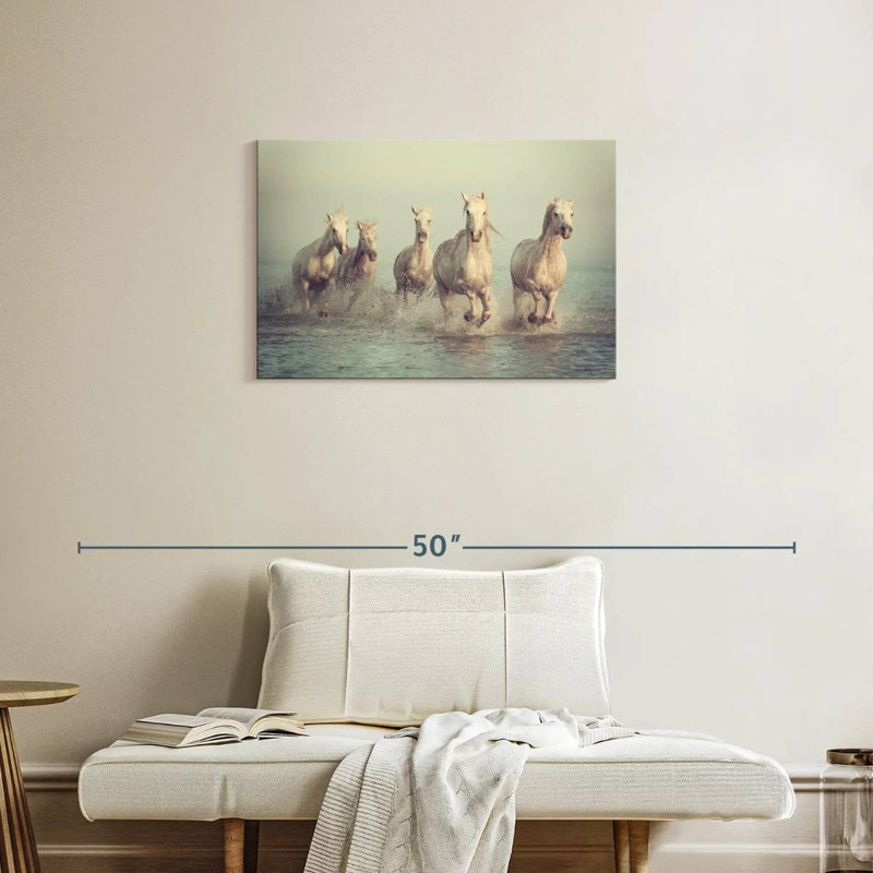 Brampt Camargue White Horses, 20" H x 30" W