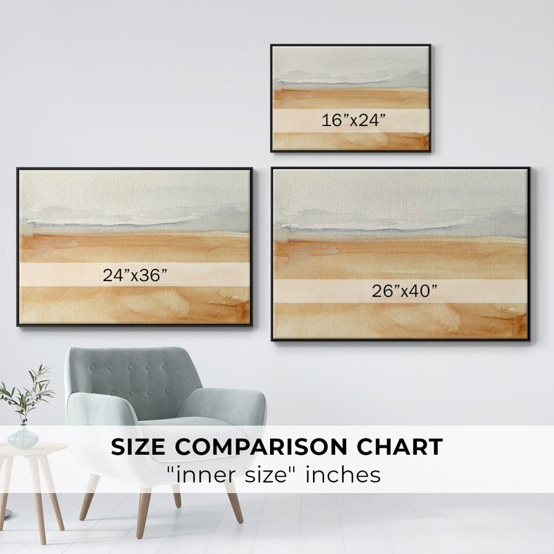 Ash Blue Horizon I, reproduction d'art sur toile, H 25 po x l 37 po x P 2 po, Noir