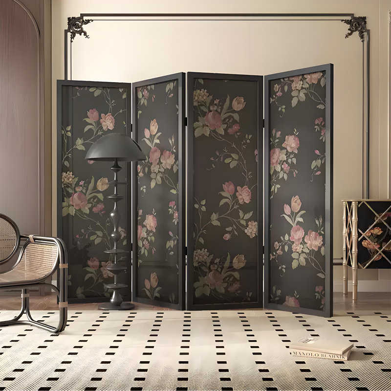 Écran floral rétro, H 70,87 po x l 94,49 po x P 1,57 po