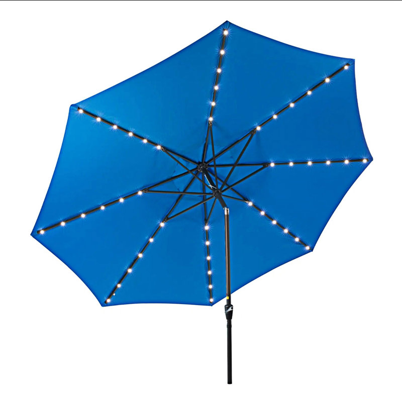 Parasol solaire à DEL avec manivelle