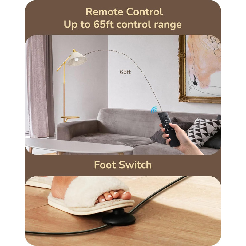Lampe sur pied incurvée avec table