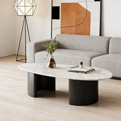 Modern Simplicity Coffee Table with Metal Base