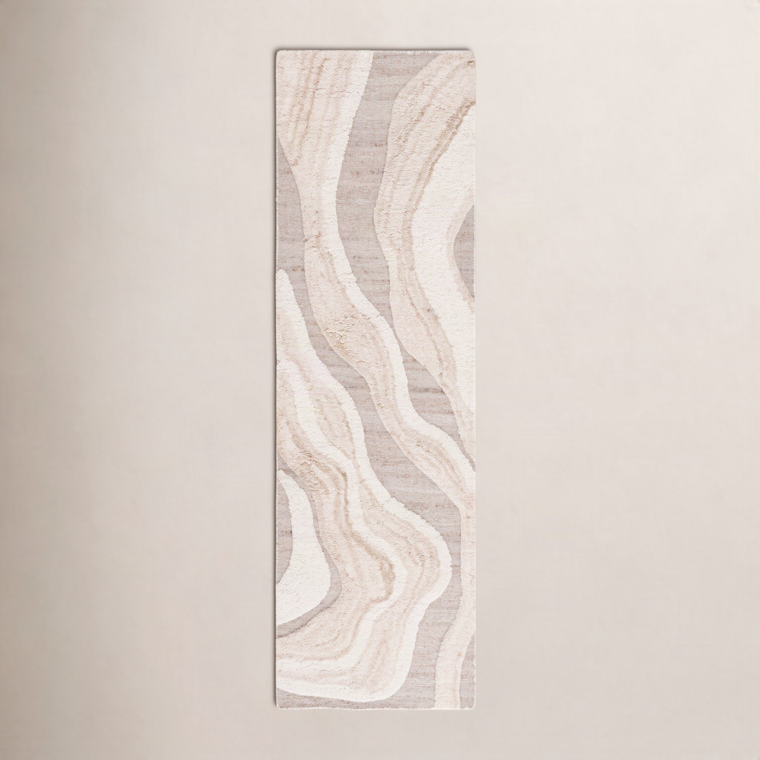 Lyonel Ivory Brown Abstract Rug, Runner 2'3" x 8'