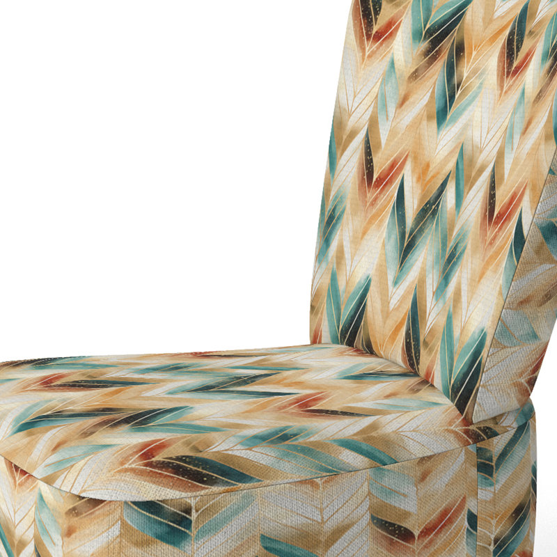 Chaise d'appoint large 27,5 po Roussel, Mélange de polyester doré / bleu sarcelle / roug