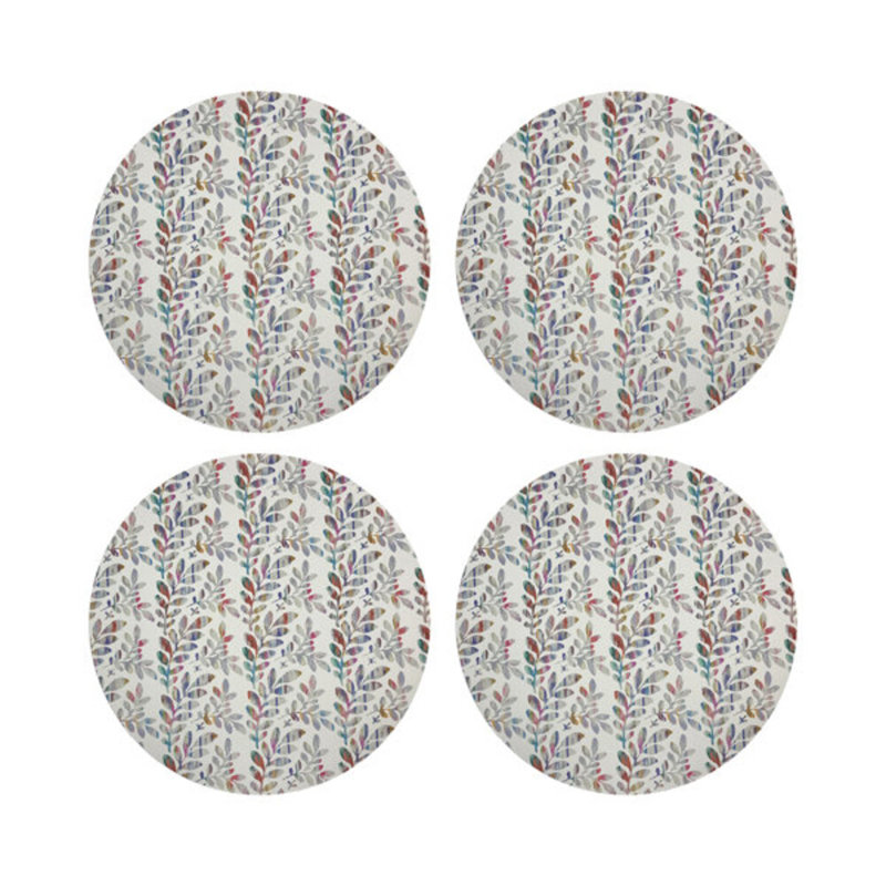 Tuileries Champagne Vegan Leather Round Coasters, Champagne