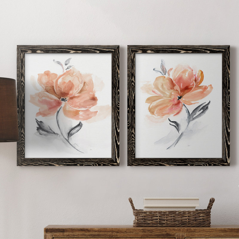 «Soft Sensation I», ensemble de reproductions d'art sur toiles, Cadre noir, H 37,5 po x l 55 po x P 1,5 po