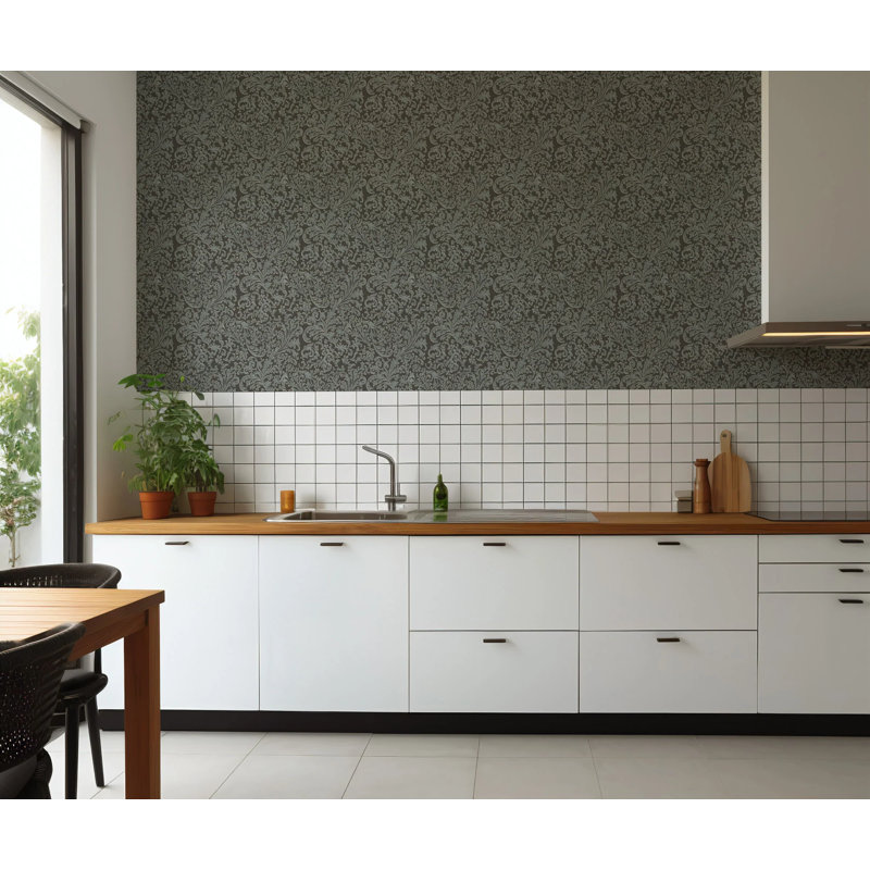 Florentine Vine - Wallpaper, Obsidian, Premium Paper