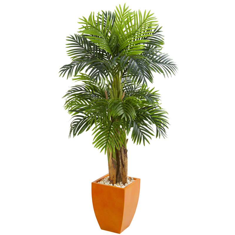 Palmier artificiel 66" en pot de fleurs