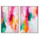 Ensemble de décorations murales Modernes, "Dynamic Expressions Duo" par Art Remedy, cadre argenté, 30 x 45