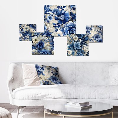 Stamford - Ensemble de 5 décorations murales florales